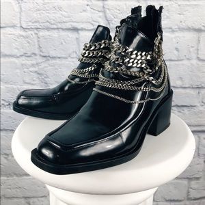 Black Chain Booties